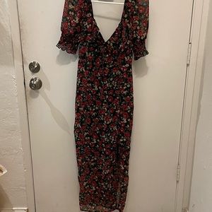 Midi slit leg floral dress